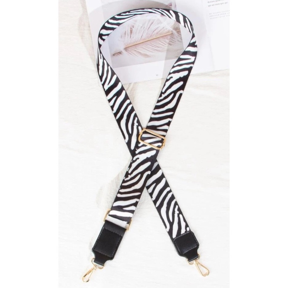 Zebra print adjustable purse strap